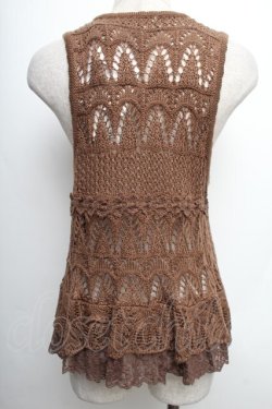画像2: axes femme / フリルカラーニットベスト  茶 S-25-12-21-040-AX-TO-HR-ZS