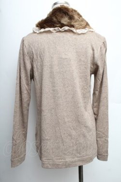 画像2: axes femme / ファーティペット付花柄プルオーバー  ブラウン S-25-12-21-043-AX-TO-HR-ZS