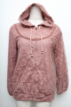 画像1: axes femme / デザインレースパーカー  アワピンク S-25-12-21-044-AX-BL-HR-ZS