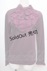 axes femme / BIGリボンカットソー  パープル S-25-12-21-045-AX-TO-HR-ZS