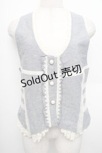 axes femme / シフォン切替ベスト  ブルー S-25-12-21-047-AX-TO-HR-ZS