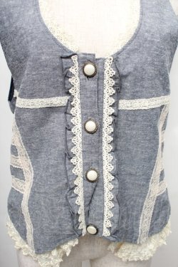 画像3: axes femme / シフォン切替ベスト  ブルー S-25-12-21-047-AX-TO-HR-ZS