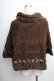 画像2: axes femme / リボン通しポンチョ  ブラウン S-25-12-21-048-AX-JA-HR-ZS (2)