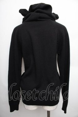 画像2: PEACE NOW / フード付レオパードカーディガン  黒ｘベージュ S-25-12-21-052-PU-CO-HR-ZS