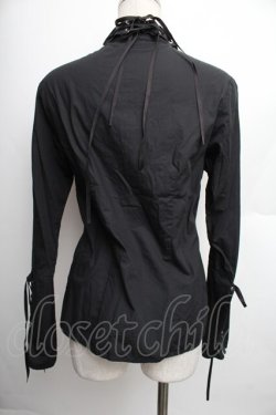 画像2: PEACE NOW / レースアップブラウス  黒 S-25-12-21-054-PU-BL-HR-ZS