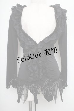 画像1: h.naoto Blood / フリルレースボレロ  黒 S-25-12-21-055-HN-TO-HR-ZS