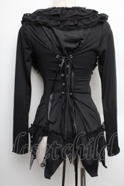 画像2: h.naoto Blood / フリルレースボレロ  黒 S-25-12-21-055-HN-TO-HR-ZS
