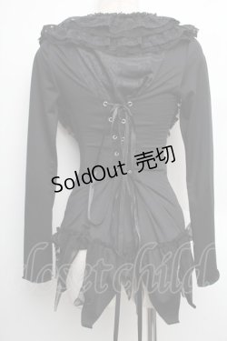 画像2: h.naoto Blood / フリルレースボレロ  黒 S-25-12-21-055-HN-TO-HR-ZS