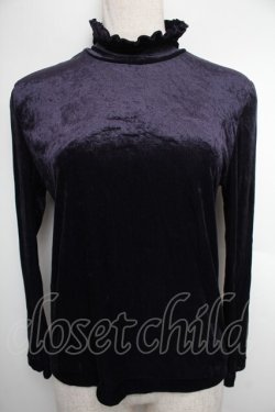 画像1: Jane Marple Dans Le Salon / ベロアトップス  紺 S-25-12-21-064-JM-TO-AS-ZS