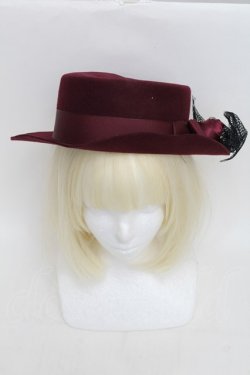 画像2: axes femme / チュールカンカン帽  ワイン S-25-12-21-013-AX-AC-HR-ZS