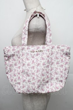画像1: Maison de FLEUR / 撥水加工フラワープリントトートバッグS  白 S-25-12-21-017-LO-BG-AS-ZS