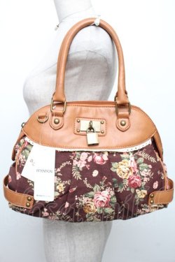 画像1: axes femme / 花柄ボストンバッグ  チャ S-25-12-21-026-AX-BG-HR-ZS