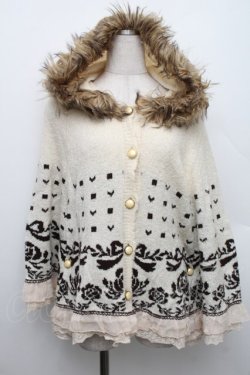 画像1: axes femme / パネル柄ニットポンチョ  キナリ S-25-12-21-036-AX-CO-HR-ZS