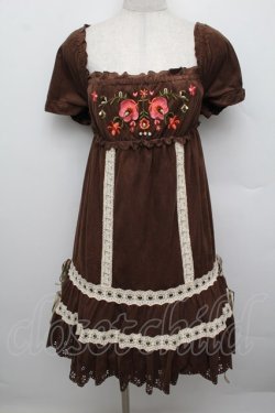 画像1: LIZ LISA / お花刺繍チュニック  ブラウン S-25-12-23-027-LO-OP-HR-ZS