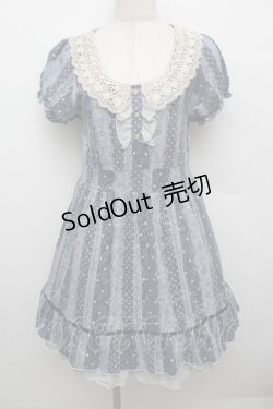 画像1: axes femme / ドットＸレース柄チュニック  ブルー S-25-12-23-028-AX-OP-HR-ZS