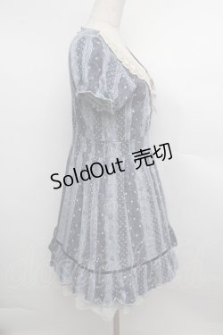 画像2: axes femme / ドットＸレース柄チュニック  ブルー S-25-12-23-028-AX-OP-HR-ZS