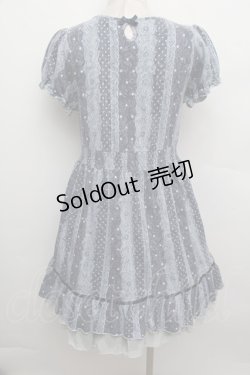 画像3: axes femme / ドットＸレース柄チュニック  ブルー S-25-12-23-028-AX-OP-HR-ZS