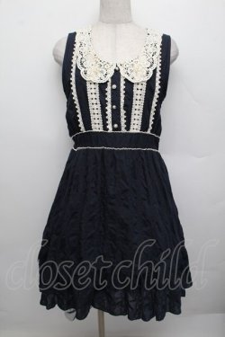 画像1: axes femme / コットン刺繍ワンピース  紺 S-25-12-23-030-AX-OP-HR-ZS