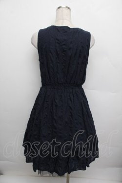 画像2: axes femme / コットン刺繍ワンピース  紺 S-25-12-23-030-AX-OP-HR-ZS