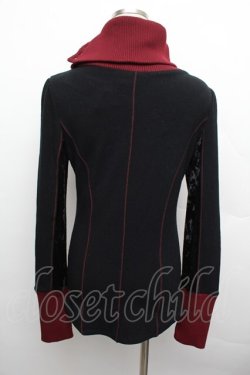 画像3: Ozz oneste / リブ切替ニットトップス  黒ｘワイン S-25-12-23-031-OO-TO-AS-ZS