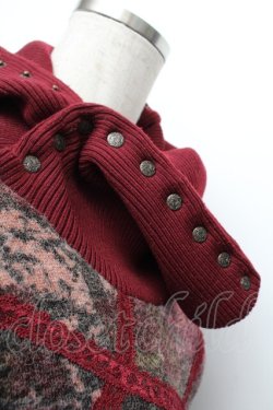 画像4: Ozz oneste / リブ切替ニットトップス  黒ｘワイン S-25-12-23-031-OO-TO-AS-ZS