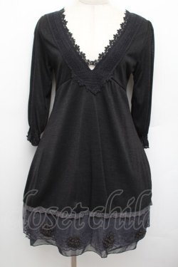 画像1: axes femme / 裾チュールチュニック  黒 S-25-12-23-032-AX-TO-HR-ZS