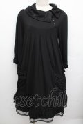 axes femme / 2wayタートルカットソーワンピ  黒 S-25-12-23-033-AX-OP-HR-ZS