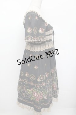 画像2: axes femme / カットソー花リース柄チュニ  黒 S-25-12-23-034-AX-OP-HR-ZS