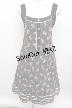 画像1: axes femme / ドットリボン柄ワンピース  黒 S-25-12-23-036-AX-OP-HR-ZS