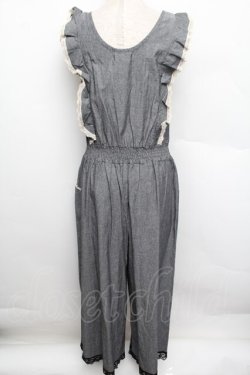 画像2: axes femme / ワイドパンツサロペット  グレー S-25-12-23-038-AX-OP-HR-ZS