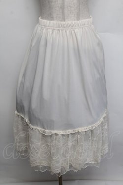 画像1: axes femme / 繊細レースミディ丈ペチスカート  キナリ S-25-12-23-040-AX-SK-HR-ZS