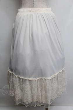画像2: axes femme / 繊細レースミディ丈ペチスカート  キナリ S-25-12-23-040-AX-SK-HR-ZS