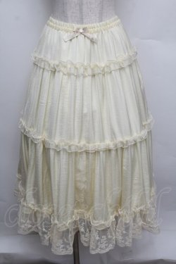 画像1: m petit by misako / サテンキリカエペチスカート M キナリ S-25-12-23-041-LO-SK-HR-ZS