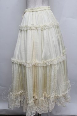 画像2: m petit by misako / サテンキリカエペチスカート M キナリ S-25-12-23-041-LO-SK-HR-ZS