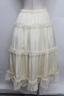 画像3: m petit by misako / サテンキリカエペチスカート M キナリ S-25-12-23-041-LO-SK-HR-ZS