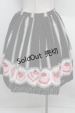 画像2: Emily Temple cute / ケーキプリントスカート  黒 S-25-12-23-043-ET-SK-AS-ZS