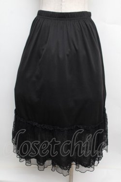 画像1: axes femme / 繊細レースミディ丈ペチスカート  黒 S-25-12-23-044-AX-SK-HR-ZS