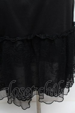 画像2: axes femme / 繊細レースミディ丈ペチスカート  黒 S-25-12-23-044-AX-SK-HR-ZS