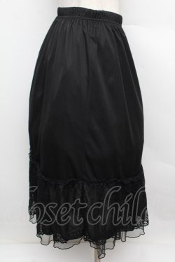 画像3: axes femme / 繊細レースミディ丈ペチスカート  黒 S-25-12-23-044-AX-SK-HR-ZS