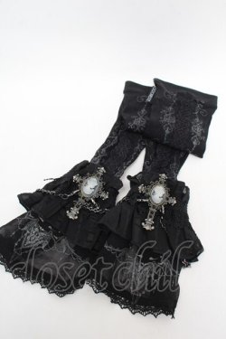 画像1: Ozz oneste / クロスカメオアームカバー  黒 S-25-12-23-049-OO-ZA-HR-ZS