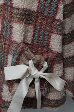 画像4: merry jenny / チェックボアリボンブルゾン  ピンク S-25-12-23-005-LO-JA-HR-ZS