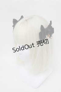 Angelic Pretty / Crownグログランリボンコーム  黒 S-25-12-23-054-AP-SK-HR-ZS