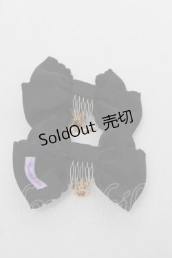 画像3: Angelic Pretty / Crownグログランリボンコーム  黒 S-25-12-23-054-AP-SK-HR-ZS