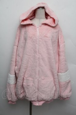 画像1: Amilige / クロスラインファージャケット  ピンクｘ白 S-25-12-23-006-PU-CO-HR-ZS