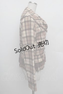 画像2: axes femme / ウールチェックジャケット  ベージュ S-25-12-23-008-AX-CO-HR-ZS