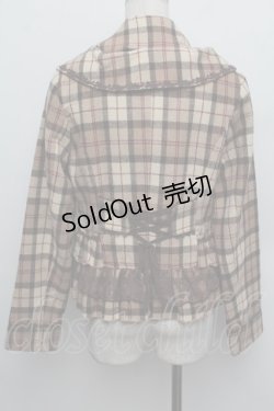 画像3: axes femme / ウールチェックジャケット  ベージュ S-25-12-23-008-AX-CO-HR-ZS