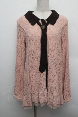 画像1: axes femme / タイ付き総レースチュニック  アワピンク S-25-12-23-019-AX-OP-HR-ZS