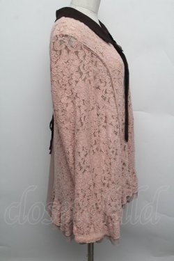 画像2: axes femme / タイ付き総レースチュニック  アワピンク S-25-12-23-019-AX-OP-HR-ZS