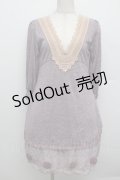 axes femme / 裾チュールチュニック  ラベンダー S-25-12-23-020-AX-TO-HR-ZS