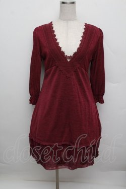 画像1: axes femme / 裾チュールチュニック  赤 S-25-12-23-021-AX-TO-HR-ZS